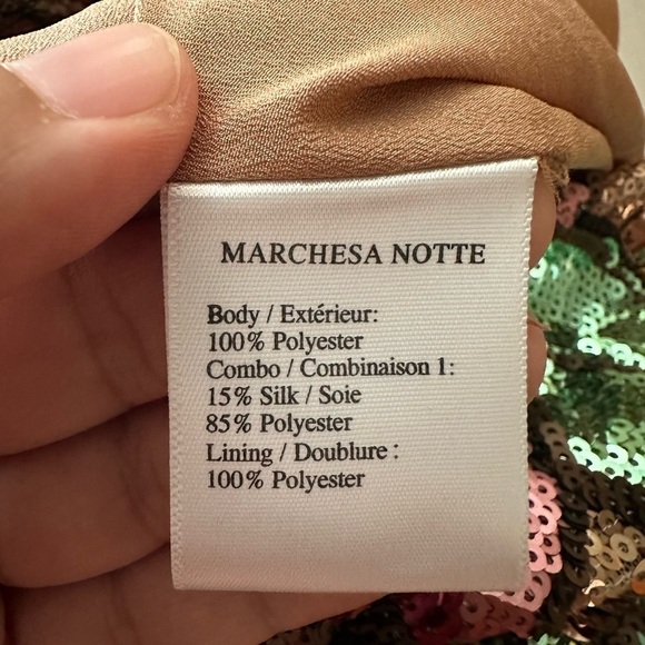 MARCHESA NOTTE Bardot-Style Floral Embellished Dress Size 10 - Picture 3 of 8